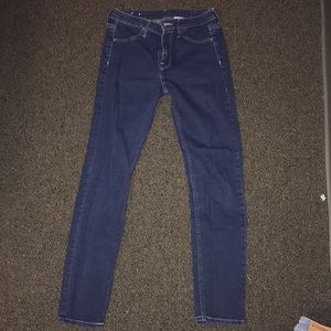 Skinny blue jeans!
